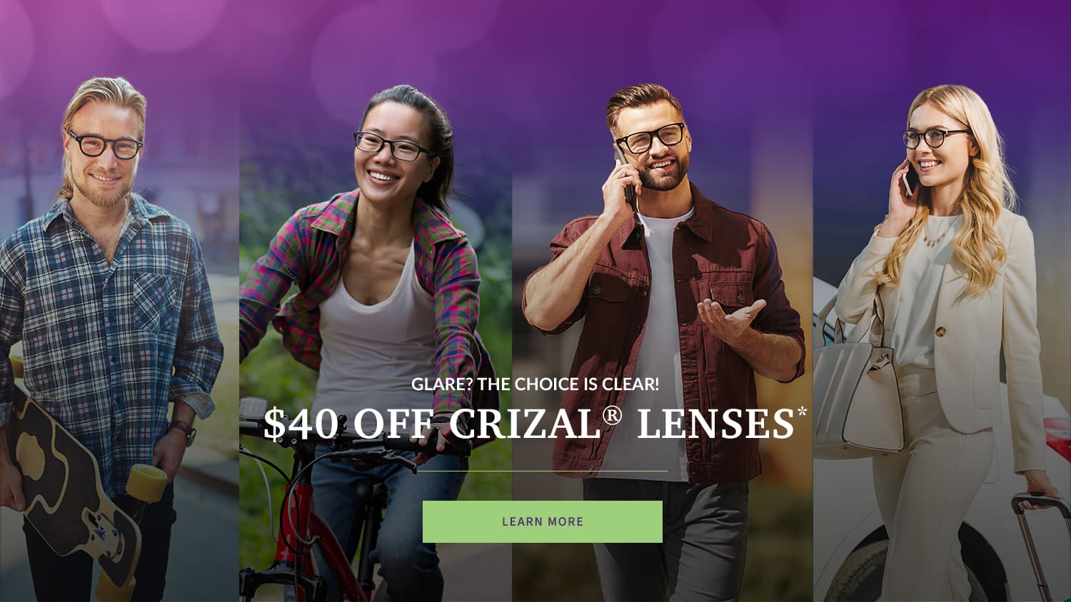 Glare? The Choice is Clear! $40 Off Crizal Lenses*