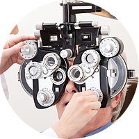 Man receiving eye care