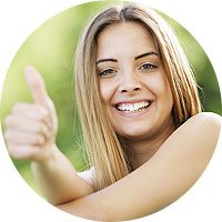 Young woman smiling after LASIK