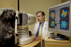 Eye Doctor examining a patient for LASIK