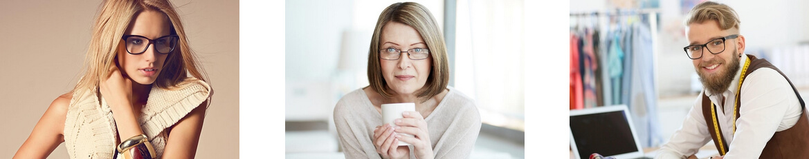 Various styles of eyeglasses