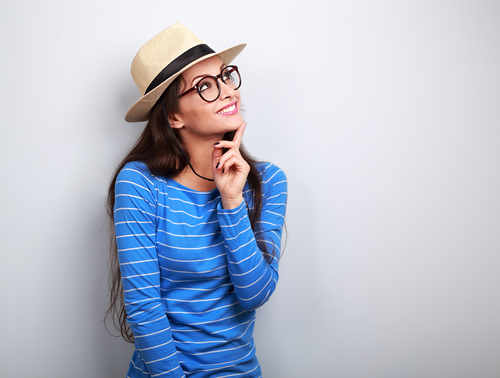 Lady Wearing New Glasses