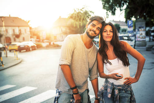 Young couple smiling after LASIK